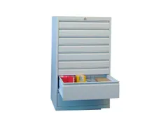 ladekast HxBxD 1200x715x600mm 9laden slot RAL7035 front RAL7016