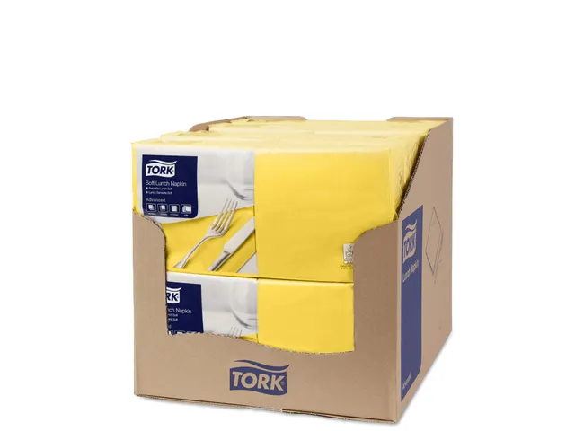 Tork 477862 Soft Lunchservet Advanced Geel 33x33cm