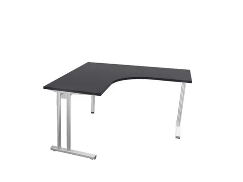 bureau in vrije vorm,HxBxD 740x1400x1400mm,vrije vorm,CC-zwart