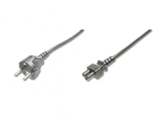 Stroomkabel CEE 7/7 naar C5 0,75m 0,75 mm² zwart H05VV-F3G - 1
