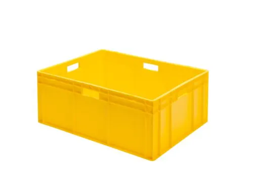 Euronorm Stapelkrat 320x800x600mm 127liter Wanden/bodem Gesloten Geel