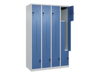 Z-garderobekast,HxBxD 1850x1200x500mm,vak B 150/300mm,draaigrendel - 2