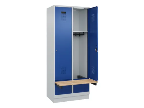 locker met bank,HxBxD 1950x800x815mm,2vak,vak B 400mm,cilinderslot