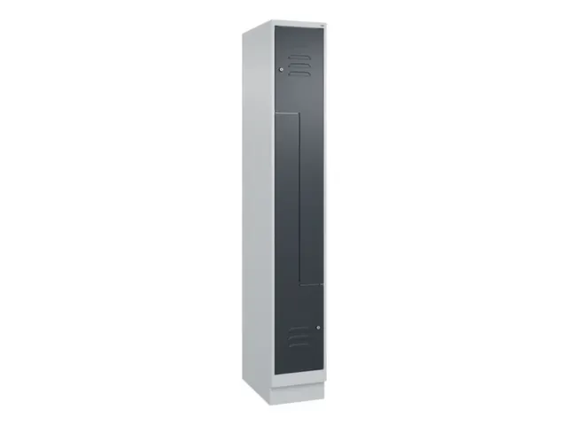 Z-garderobekast,HxBxD 1950x300x500mm,vak B 150/300mm,cil.-slot,sokkel