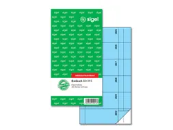 Bonboekje Sigel zelfdoorschrijvend 10,5x20cm 360 nrs blauw