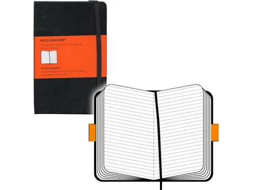 Notitieboek Moleskine pocket 90x140mm lijn hard cover zwart