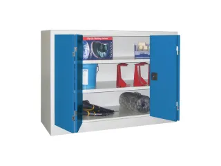 Ruime Vouwdeurkast 1000x1200x500mm 2legborden Ral7035 Front Ral5012 - 1