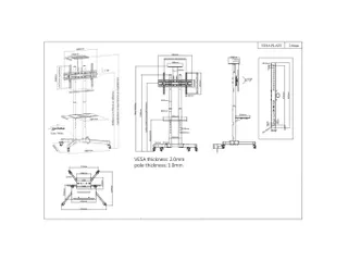 Trolley voor TV’s en monitoren, voor schermen 37 inch–65 inch, VES - 1