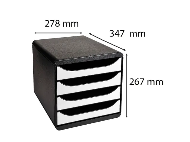 Big-box Classic Ladenblok 4 Laden A4+ Zwart Wit