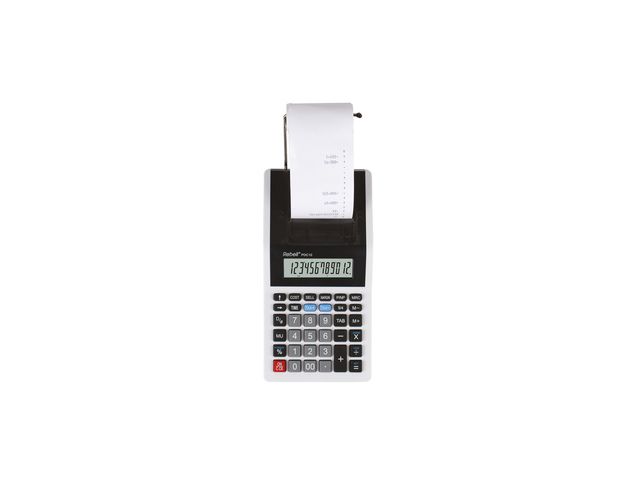 Calculator Rebell-PDC10-WB wit-zwart print | RekenmachinesWinkel.nl