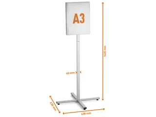Vloerstandaard info stand outdoor A3 grijs - 10