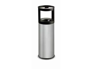 RVS combi-asbak,HxØ 800x250mm,afvalbak inhoud 25l,romp RVS,bluskop - 2