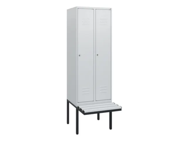 locker met bank,HxBxD 1950x600x815mm,2vak,vak B 300mm,cil.-slot