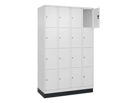 lockerkast,HxBxD 1950x1200x500mm,4x4vakken,vak B 300mm,cil.-slot