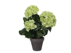 Kunstplant Mica Hortensia in pot groen 35x40cm