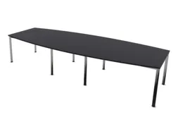 vergadertafel,HxBxD 740x3600x1400mm,vatvormig,CC-zwart