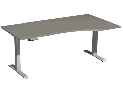 Bureau Large à droite Hauteur réglable 730-1230x1800x1000mm Gris ony