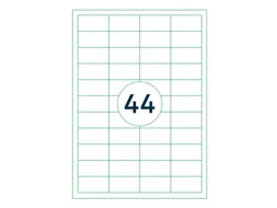Etiketten Zelfklevend Wit 44 op A4 48.5x25.4mm 1000 Vel