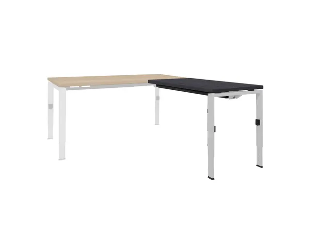 Bureau Linesto N4 aanbouwtafel 120x60cm houtprint schaduw 25mm wit