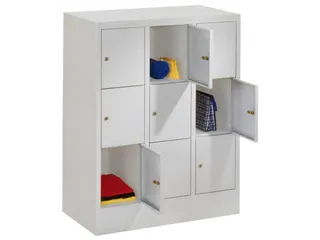 Lockersysteem 1187x930x500mm 3x3 Vakken 300mm Cilinderslot Sokkel - 1