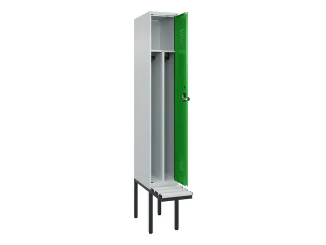 locker met bank,voor scheiding van kleding,HxBxD 2120x300x815mm,1vak