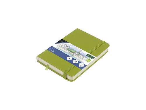 Schetsboek Kangaro A6 lime green PU HC 80 vel 140gr roomwit met elasti