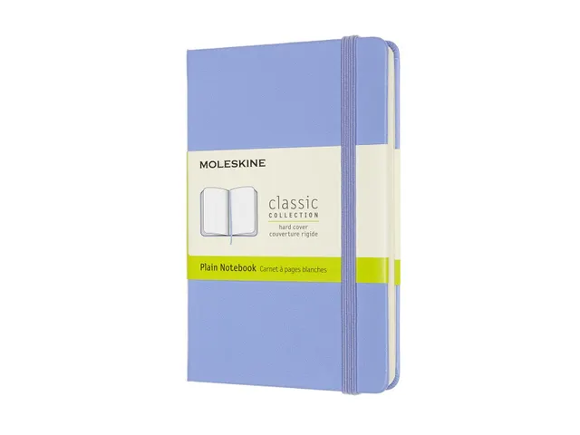 Notitieboek Moleskine pocket 90x140mm blanco hard cover hydrangea blue
