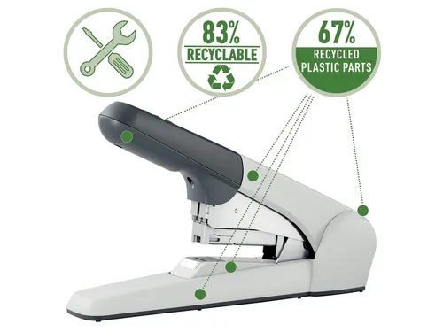 Blokhechter Leitz 5552 Heavy Duty Flat Clinch 60vel zilvergrijs