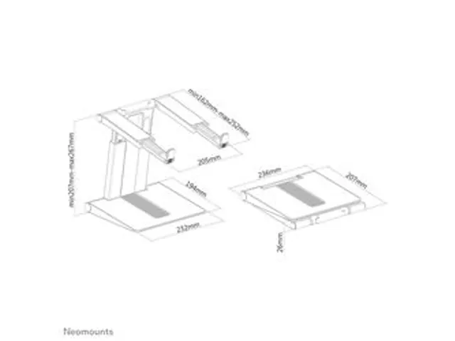 Laptopstandaard NSLS200 opvouwbaar zwart- zilver