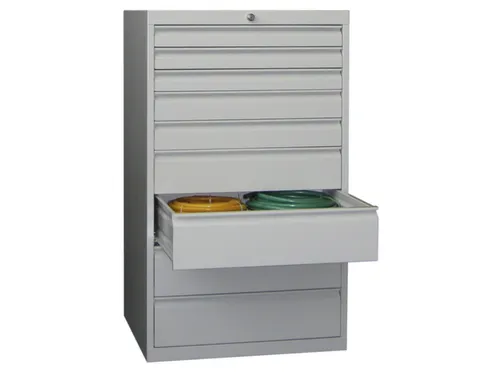 ladekast HxBxD 1200x715x600mm 9laden slot RAL7035 front RAL7016