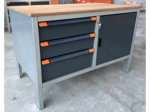 werkbank,HxBxD 870x1250x725mm,multiplexblad,draagverm. 1000kg,4voeten