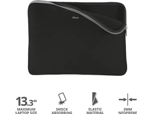 Housse pour ordinateur portable Primo soft 13,3 inch polyester Noir