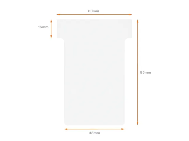 Planbord T-kaart Nobo nr 2 48mm wit