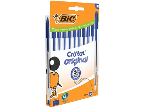 Balpen Bic Cristal M blister 10 stuks blauw