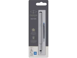 Vulpen Parker Vector stainless steel medium blister à 1 stuk