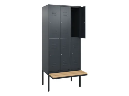 Dubbeldekse dekenkist,HxBxD 2120x900x815mm,3x2vak.,vak B 300mm
