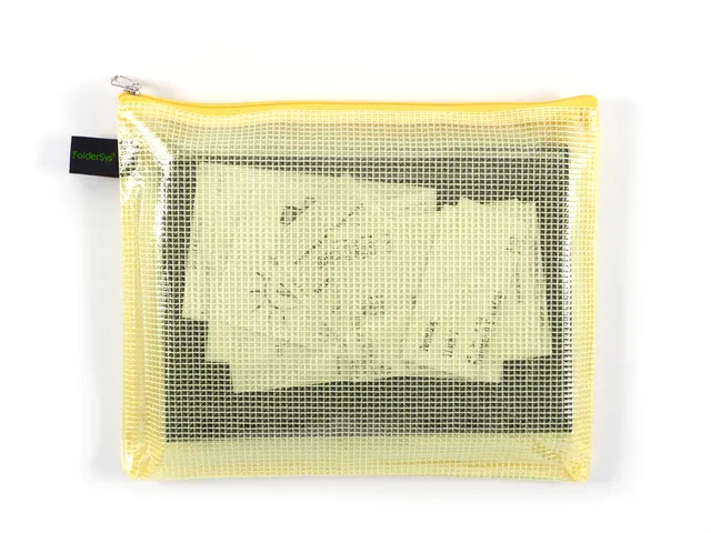 etui A5 PVC-vrij geel transparant met ritssluiting