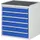 ladekast 825x770x650mm 6laden cilinderslot RAL7035 RAL5010 metaal