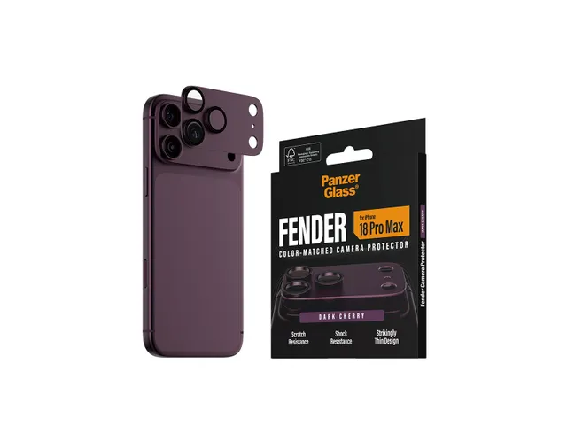 PanzerGlass Fender Camera Lens Protector Dark Cherry iPhone 18 Pro