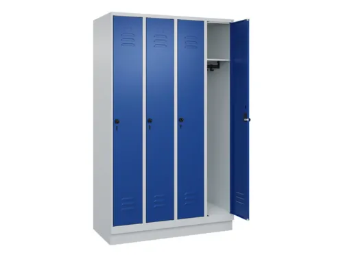 locker,HxBxD 1950x1200x500mm,4vak,vak B 300mm,draaigrendel,sokkel