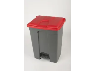 pedaalemmer,1x70l,HxBxD 673x495x412mm,romp PP grijs,deksel PP rood - 1