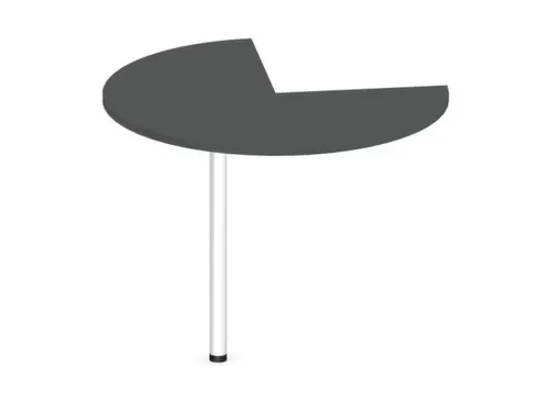 aanbouwtafel,i.h.v.,HxØ 720-840x1000mm,driekwartrond,MS-donkergrijs