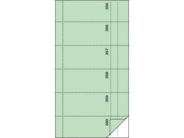 Bonboekje Sigel zelfdoorschrijvend 10,5x20cm 360 nrs groen