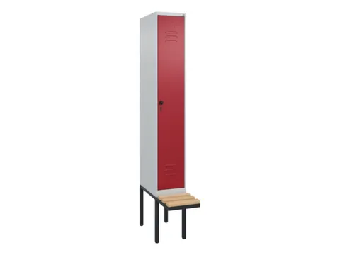 locker met bank,HxBxD 2120x300x815mm,1vak,vak B 300mm,draaigrendel