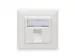 Frontplaat voor Keystone Jacks 1x RJ45 stofkap 80x80 + centrale plaat