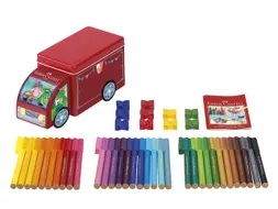 viltstiften Faber-Castell Connector 33 stuks met 10 clips in 'vrachtwa