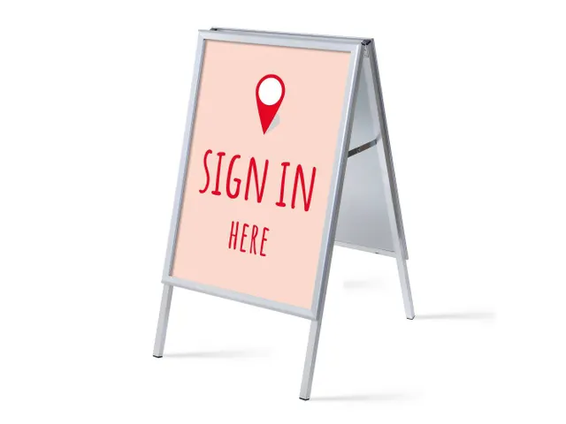 Stoepbord A1 complete set met print "Sign in here" Rood