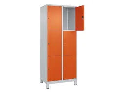 lockerkast,HxBxD 1950x800x500mm,2x3vakken,vak B 400mm,cil.-slot,voeten