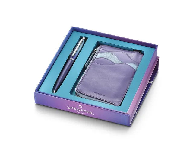 Balpen giftset Sheaffer VFM Expressions 9430 Gradient Blue ,Chrome tri