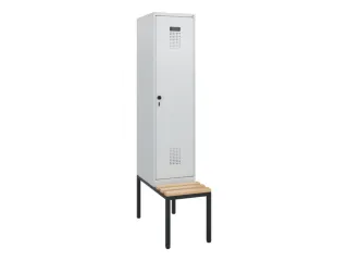 locker met bank,HxBxD 1950x400x815mm,1vak,vak B 400mm,draaigrendel - 2